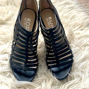 Michael Kora Black Ankle Heels